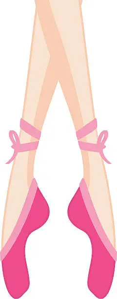 Vector illustration of ballerina feet