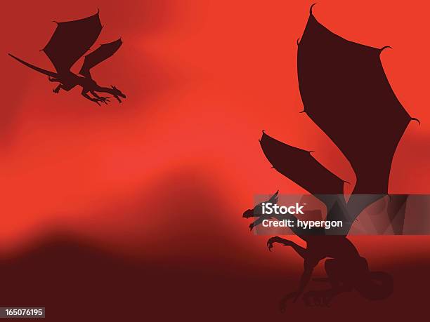 Dragons Stock Illustration - Download Image Now - Dragon, Shadow, Back Lit