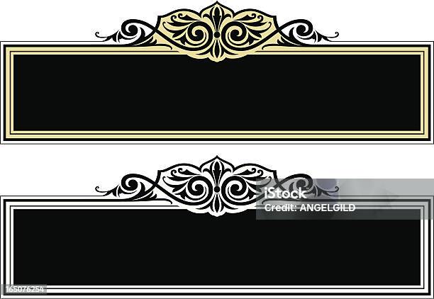 Etichetta Design Di Scorrimento - Immagini vettoriali stock e altre immagini di Bianco e nero - Bianco e nero, China e inchiostro, Clip art