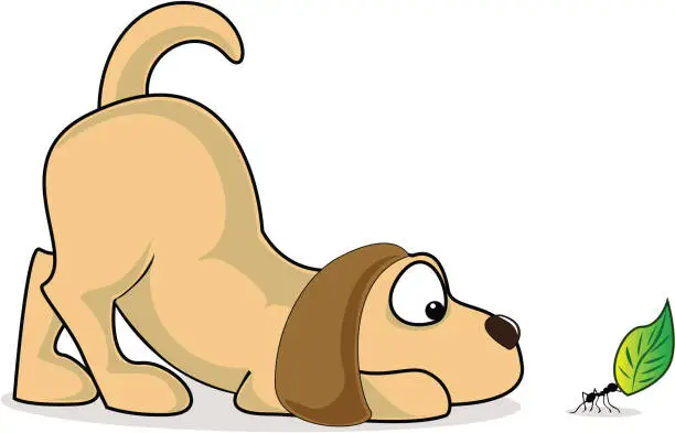 Vector illustration of Curious Puppy