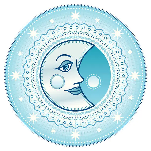 Vector illustration of Blue moon