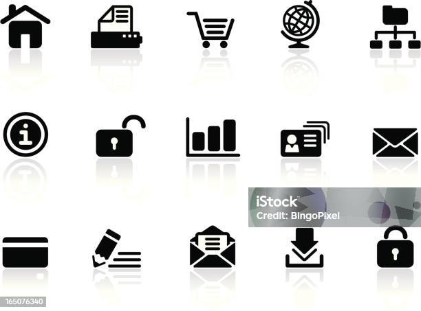 Web Und Internet Icons Schwarz Weiße Serie Stock Vektor Art und mehr Bilder von Bleistift - Bleistift, Briefumschlag, ClipArt