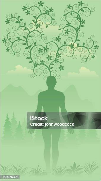 Nature Man Stock Illustration - Download Image Now - Adult, Animals In The Wild, Cloud - Sky