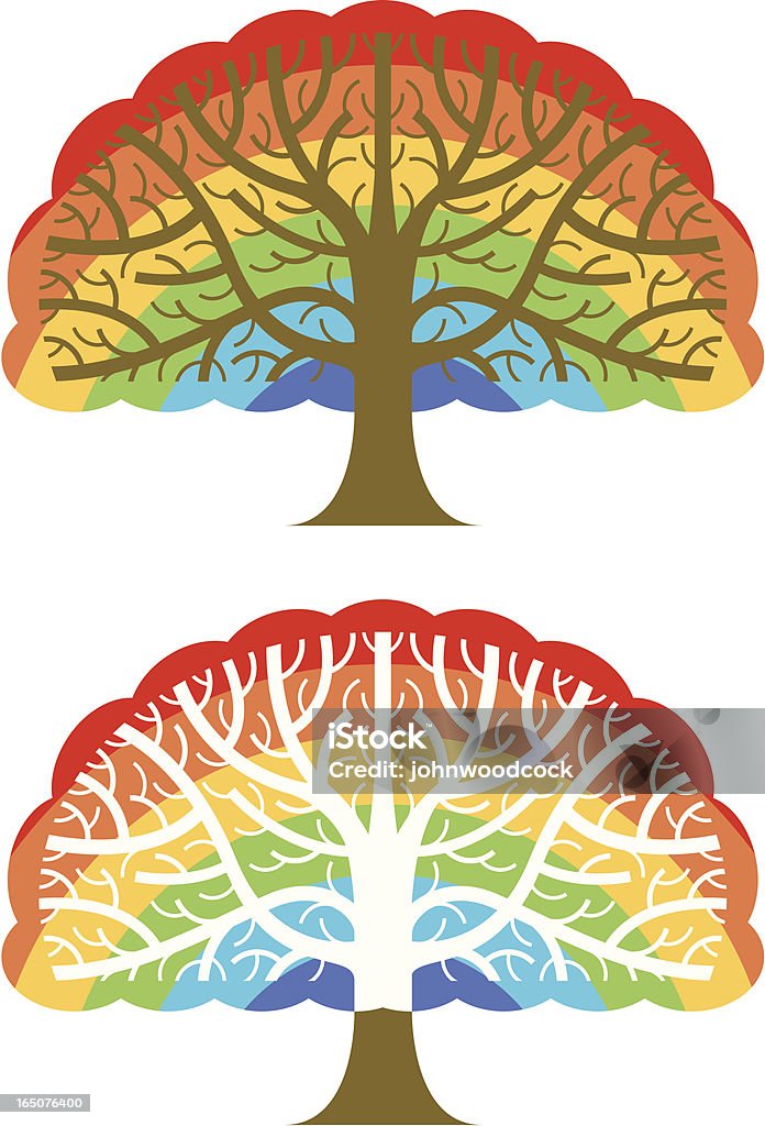 Rainbow árbol dos - arte vectorial de Aire libre libre de derechos