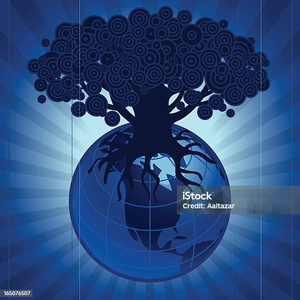Earth Tree Stock Illustration - Download Image Now - Blue, Cartoon, Circle