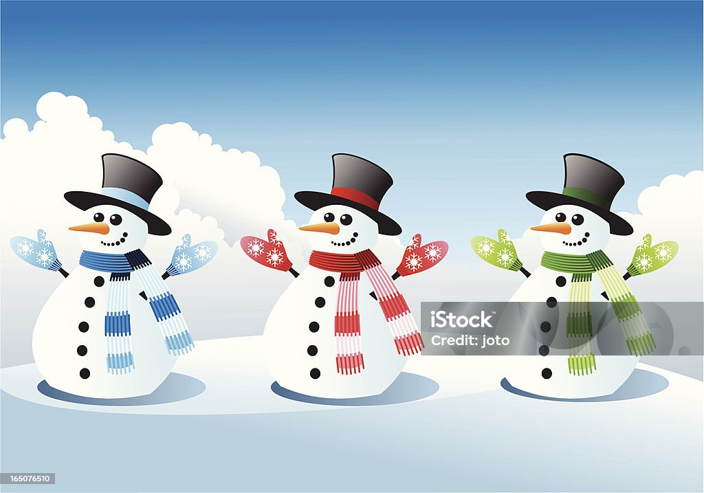 Три snowmen - Векторная графика Без людей роялти-фри