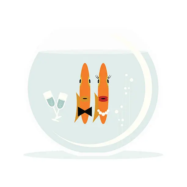 Vector illustration of Fishes cocktail