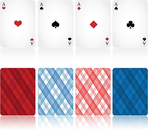 карты. - cards rear view pattern design stock illustrations