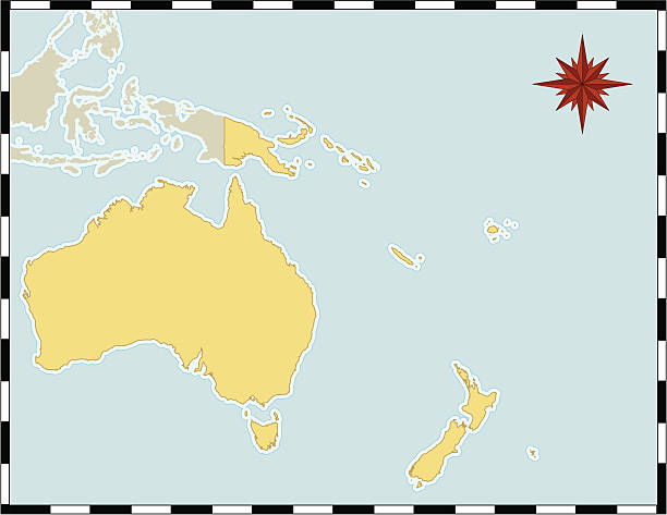 Map of Oceania vector art illustration