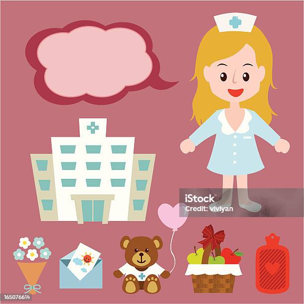 Blonde Hair Nurse Stock Illustration - Download Image Now - Get Well Card, Hospital, Teddy Bear