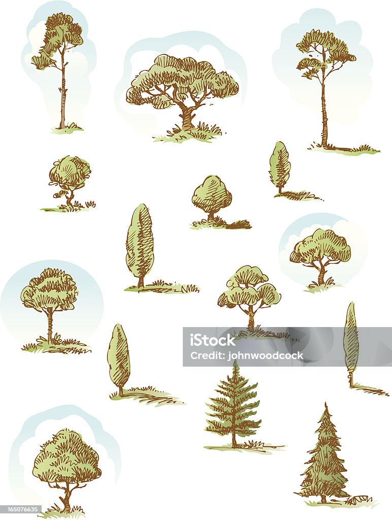 Baum und Kritzeleien - Lizenzfrei Zeichnen Vektorgrafik