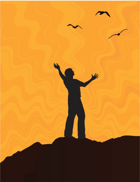 kostenlos - freedom praying spirituality silhouette stock-grafiken, -clipart, -cartoons und -symbole