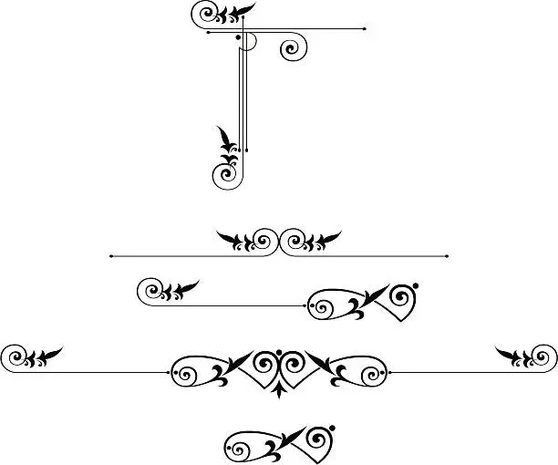 Vector illustration of Scroll Elements and Corner Design