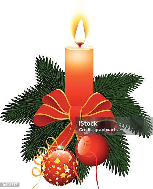 Composição Decorativa De Natal - Arte vetorial de stock e mais imagens de Bola de Árvore de Natal - Bola de Árvore de Natal, Chama, Comemoração - Evento