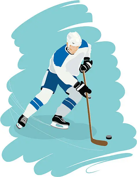 Vector illustration of Ice hockey player