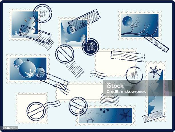 크리스마스 벡터 붙여둡니다 스탬프 엽서에 대한 스톡 벡터 아트 및 기타 이미지 - 엽서, 크리스마스, 0명
