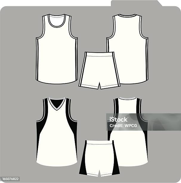 Uniforme De Basquete - Arte vetorial de stock e mais imagens de Arte Linear - Arte Linear, Calções, Camisas