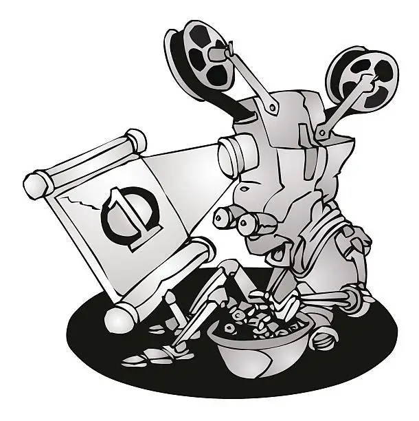 Vector illustration of Film Robot