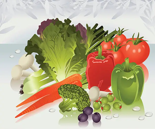 Vector illustration of Fresh Healthy Vegetables Vector