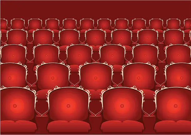 Vector illustration of Empty cinema or theatre.