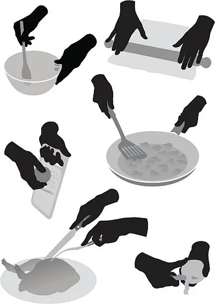 Vector illustration of Cookery silhouettes