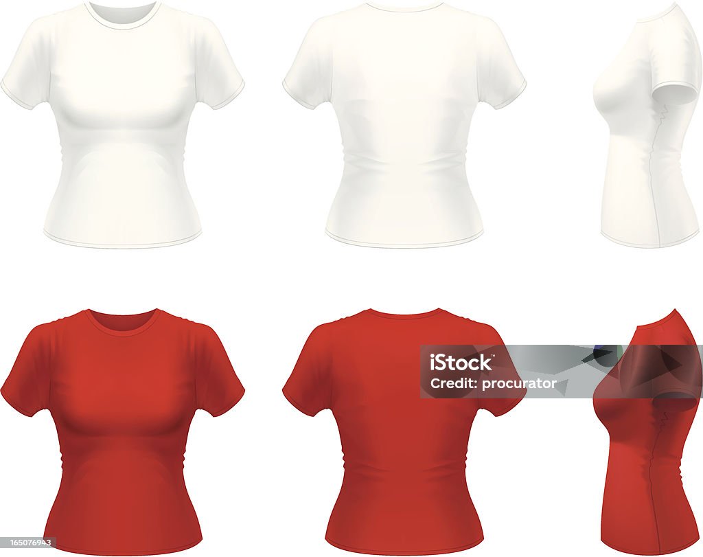 Białe i czerwone koszulki - Grafika wektorowa royalty-free (Od tyłu)