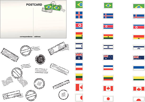 National Stamp Series vector art illustration