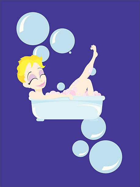 Banho de espuma Cutie - ilustração de arte em vetor