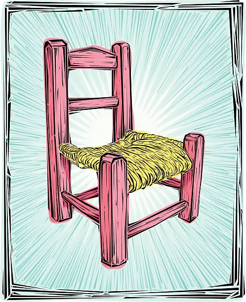 Vector illustration of Little rustic chair