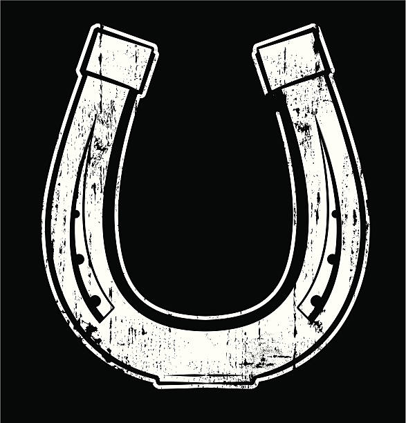 ilustrações, clipart, desenhos animados e ícones de envelhecido, e resistiu-de-ferradura-pequeno - horseshoe