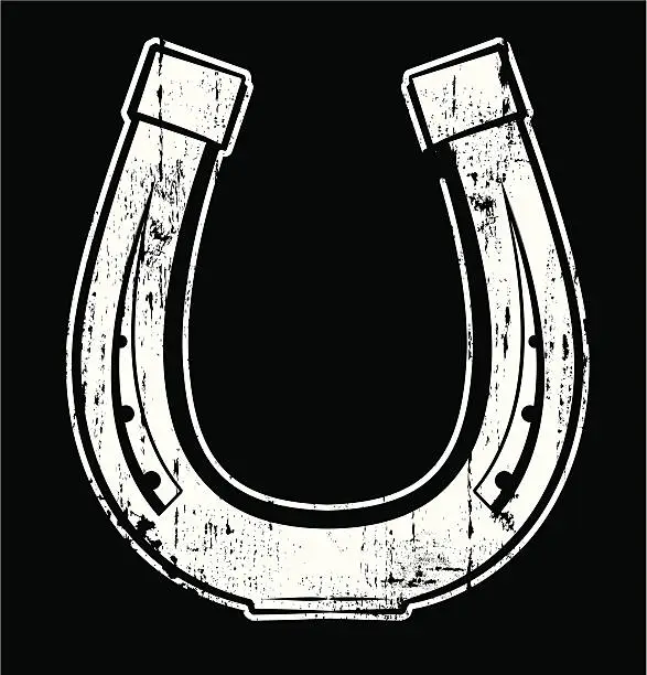 Vector illustration of Aged and weathered horseshoe