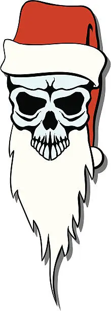 Vector illustration of Santa skull