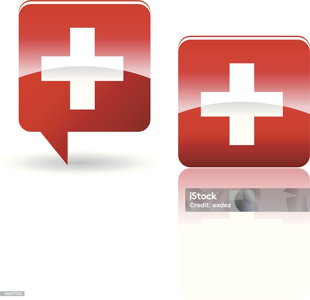Национальный флаг Швейцарии - Векторная графика Блестящий роялти-фри