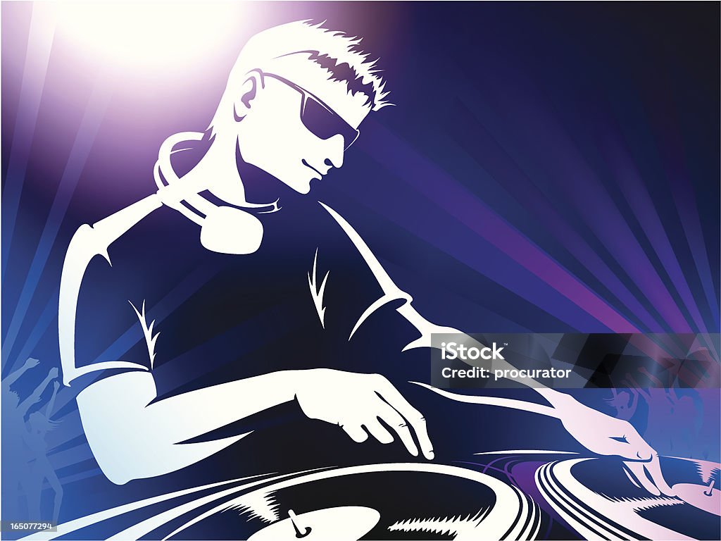 DJ Vector illustration of disc jockey. DJ stock vector