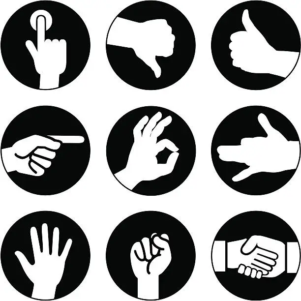 Vector illustration of hands icons reversed