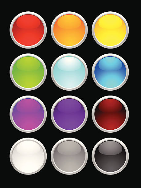 Glass Button Pick a Color vector art illustration
