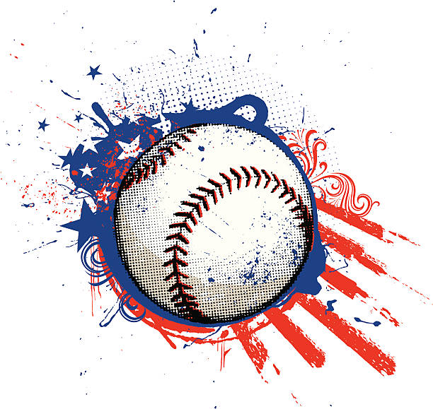 ilustraciones, imágenes clip art, dibujos animados e iconos de stock de de béisbol americana - baseball background