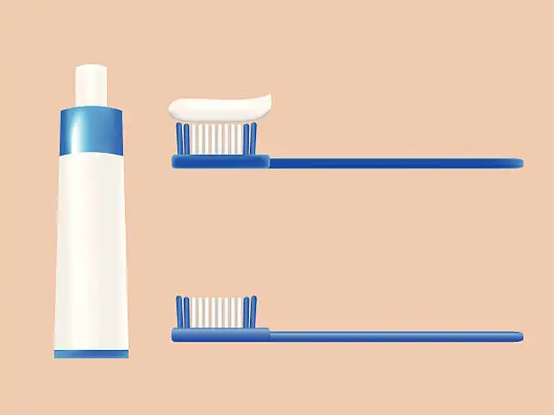 Vector illustration of toothbrush set