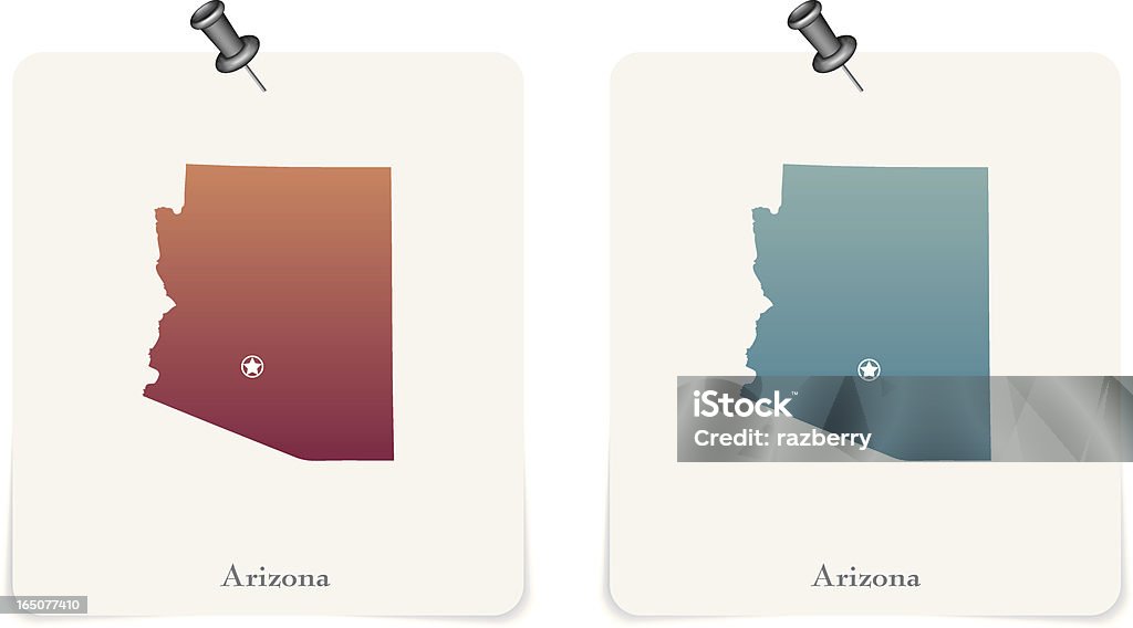 arizona state cartões de vermelho e azul - Vetor de Arizona royalty-free