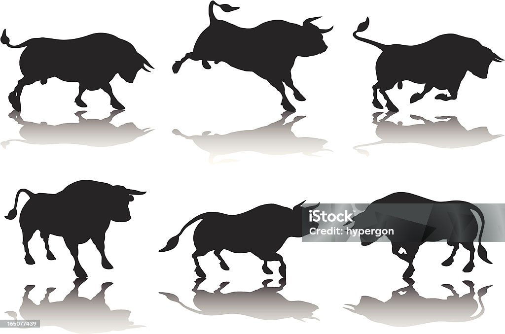 Bull Silhouette collezione - arte vettoriale royalty-free di Toro - Bovino