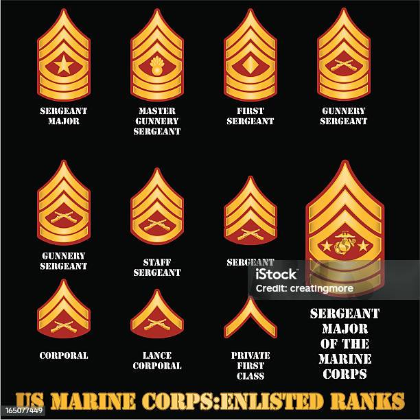 Vetores de Nos Marine Corps Selecionados Ocupa e mais imagens de Formato de Estrela - Formato de Estrela, Fuzileiro Naval, Alistamento militar