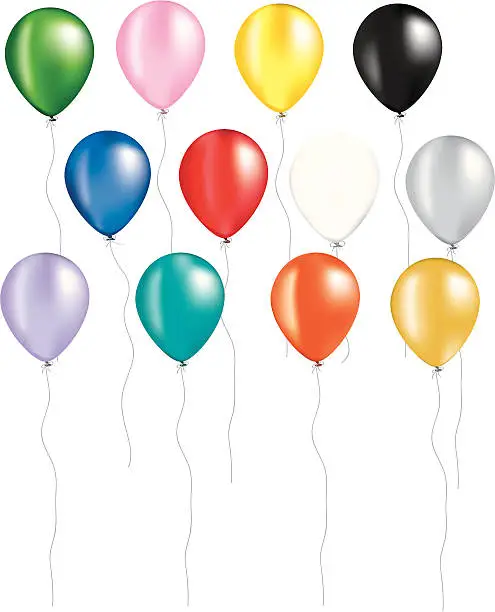 Vector illustration of Rainbow of balloons