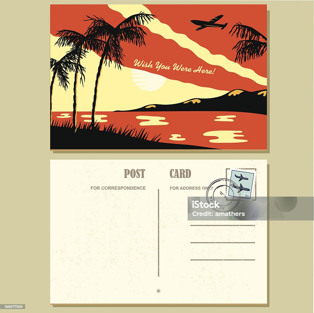 Der 1940 er Jahre Stil Postkarte - Lizenzfrei Postkarte Vektorgrafik