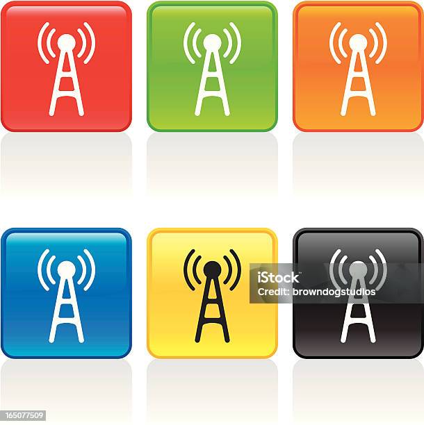 Icona Di Trasmissione - Immagini vettoriali stock e altre immagini di Antenna - Attrezzatura per le telecomunicazioni - Antenna - Attrezzatura per le telecomunicazioni, Arancione, Bianco