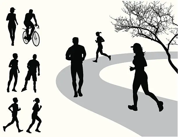 Vector illustration of Jogging Path Vector Silhouette