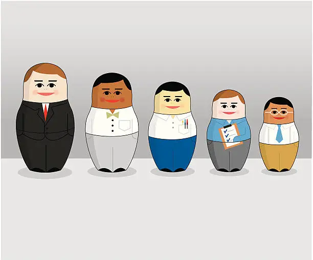 Vector illustration of Russian Business Dolls