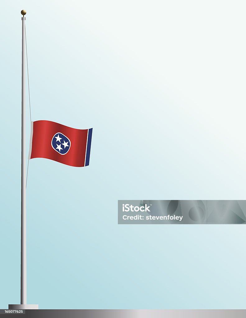 Flaga Tennessee w połowie personelu - Grafika wektorowa royalty-free (Do połowy masztu)