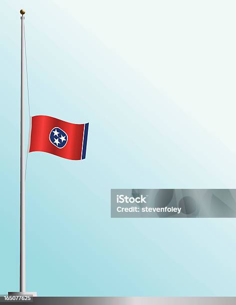 Flaga Tennessee W Połowie Personelu - Stockowe grafiki wektorowe i więcej obrazów Do połowy masztu - Do połowy masztu, Emocja, Flaga