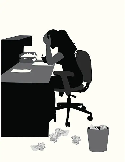 Vector illustration of Writer's Block Vector Silhouette