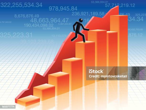 Runing Graph Running Up The Chart Stock Illustration - Download Image Now - Adult ...